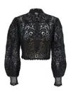 Shop Twinset Black Crop Top With Floral Design