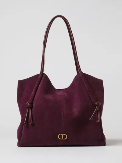 Twinset Tote Bag  Woman Color Burgundy In Purple