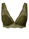 Twinset Triangle-cup Lace Bralette In Green