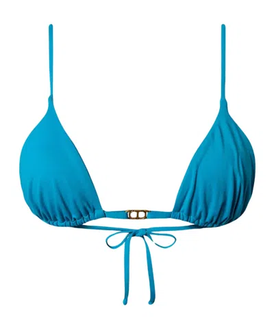 Twinset Triangle-cup Bikini Top In Blue