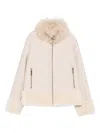 Twinset Trimmed Zip-front Jacket In Neutral
