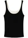Twinset Trompe-l'œil Fitted Knit Top In Black