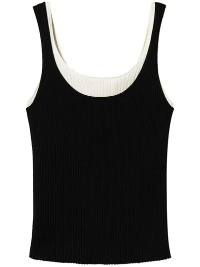 Twinset Trompe-l'œil Fitted Knit Top In Multicolor