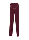 Twinset Chain-embellished Trousers In Red