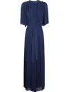 Shop Twinset Navy Blue Short Sleeves Jumpsuit