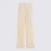 Twinset Cream Viscose Pants In Nude