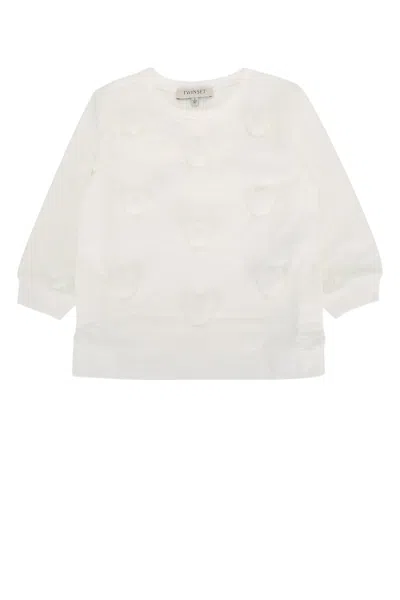 Twinset Twin-set Felpa Pom Pom E Pantalone In Neutral