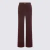 Twinset Relaxed Fit Corduroy Trousers Pockets In Burgundy