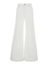 Twinset White Pants With Wide Leg And Logo Patch On The Rear In White