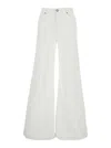 Twinset White Pants With Wide Leg And Logo Patch On The Rear In Cotton Woman In White