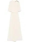 Twinset Twin-set Fully Pleated Light Beige Maxi Dress In Yellow