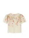 Twinset Floral-pattern Knitted Top In Neutral