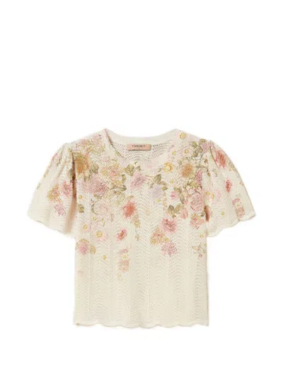TWINSET Short-sleeved floral print T-shirt TWINSET