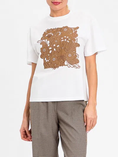 Twinset Regular T-shirt With Patch Embroidery In White