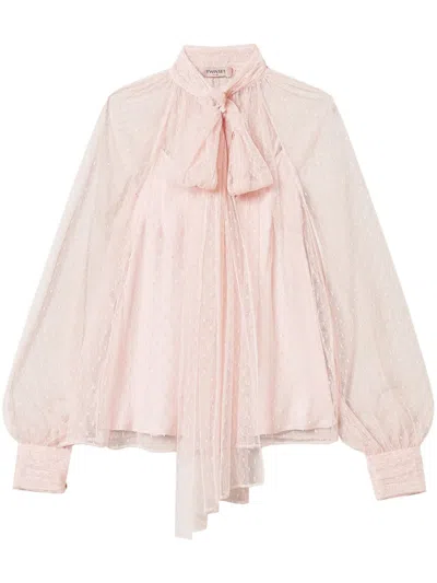 Twinset Tulle Blouse In Pink