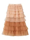 Twinset Tulle Skirt In Neutrals