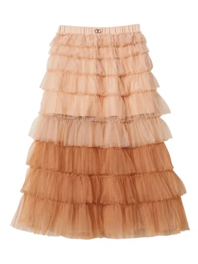 Twinset Kids' Tulle Skirt In Neutrals