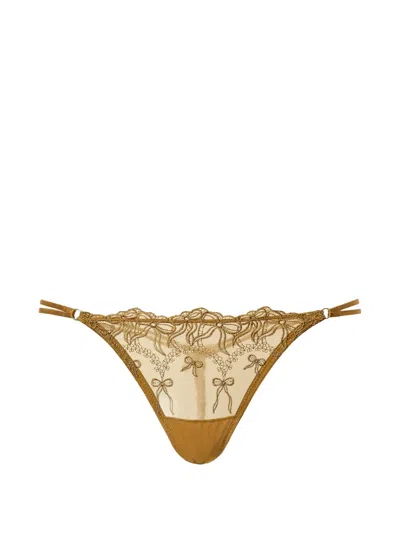 Twinset Tulle Thongs With Bows In Brown