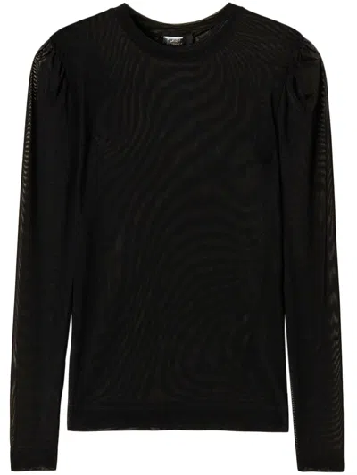 Twinset Tulle Top In Black