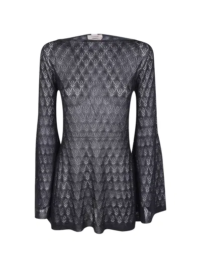 Twinset Tunic Top With Flared Sleeves In Gray