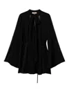 Twinset Twin-set Pussy-bow Collar Dress With Tied Waist In Black
