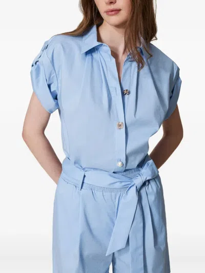 Twinset Turn-up Sleeves Shirt In Blue