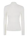 Twinset Ribbed Turtleneck Sweater In Blanco