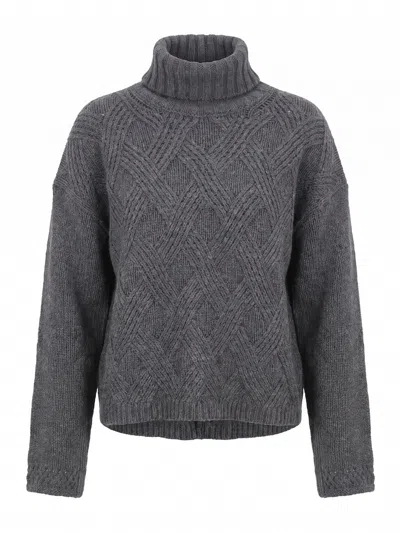 Twinset Turtle Neck Sweater In Gray