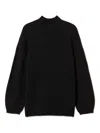 Twinset Turtleneck Ribbed Sweater In Black