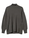 Twinset Turtleneck Side-slit Sweater In Gray
