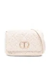 Twinset Tweed Cross Body Bag In Pink