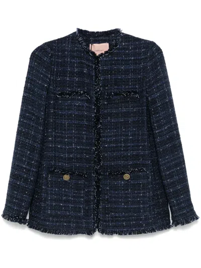Twinset Boucle Jacket In Blue