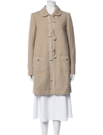 Pre-owned Twinset Tweed Pattern Coat In Neutrals