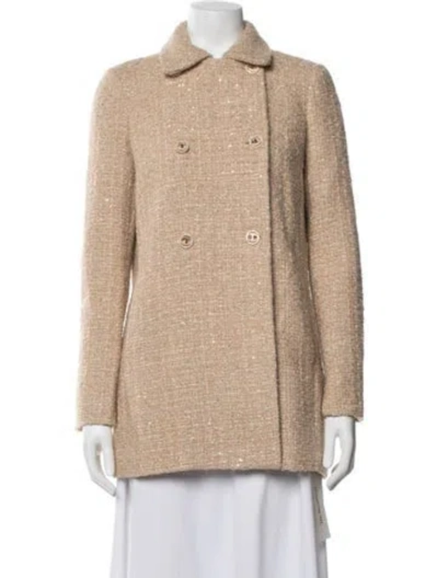 Pre-owned Twinset Tweed Pattern Coat W/ Tags In Neutrals