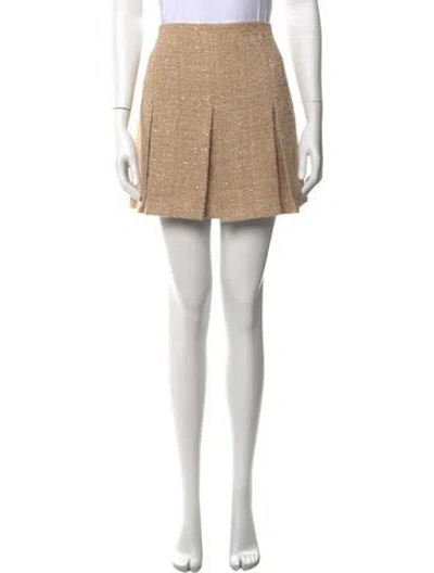 Pre-owned Twinset Tweed Pattern Mini Skirt In Neutrals