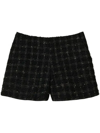 Twinset Tweed Shorts In Black