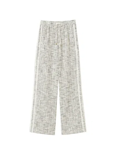 Twinset Tweed-effect Drawstring Trousers In Gray