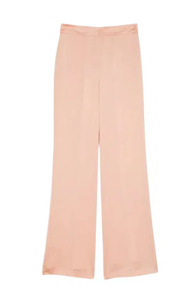Twinset Twin Satin High Waisted Trousers In Pink