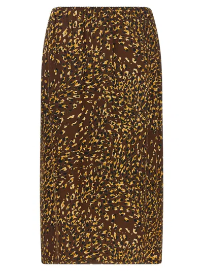 Twinset Twin Set Animal Skirt In Brown