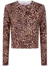 Twinset Twin-set Cropped Leopard Print Jacket With Button-down Front In Animal Print