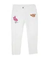 Twinset Twin Set Bambina Pantalone Bianco In Denim Di Cotone In White