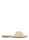 TWINSET TWIN-SET BEIGE SANDALS WITH LOGO PLAQUE