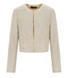 Twinset Twin-set Beige Sequins Cropped Jacket In Neutral