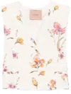 Twinset Vest In Whit With Floral Print In Neutrals