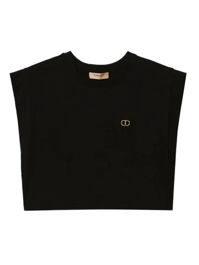 Twinset Twin-set Black Cotton Sweater