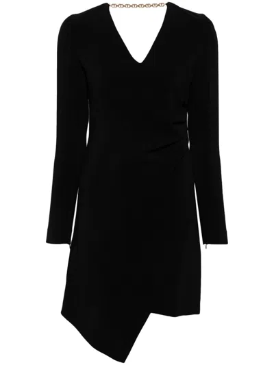 TWINSET TWIN-SET BLACK CREPE V-NECK DRESS