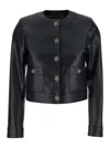 Twinset Black Crewneck Jacket With Logo Buttons In Black