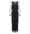 Twinset Black Long Pleated Dress In Black