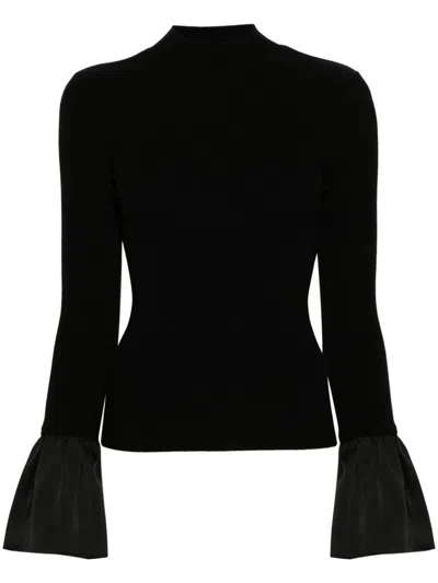 Twinset Twin-set Black Ribbed Knit Roll Neck