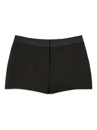 Twinset Twin-set Black Satin Waistband Shorts